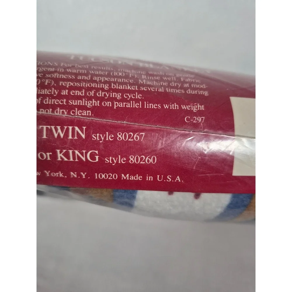 Vintage Cannon Tucson Blanket Southwestern Geometric Full/Twin 72x90 Made in USA